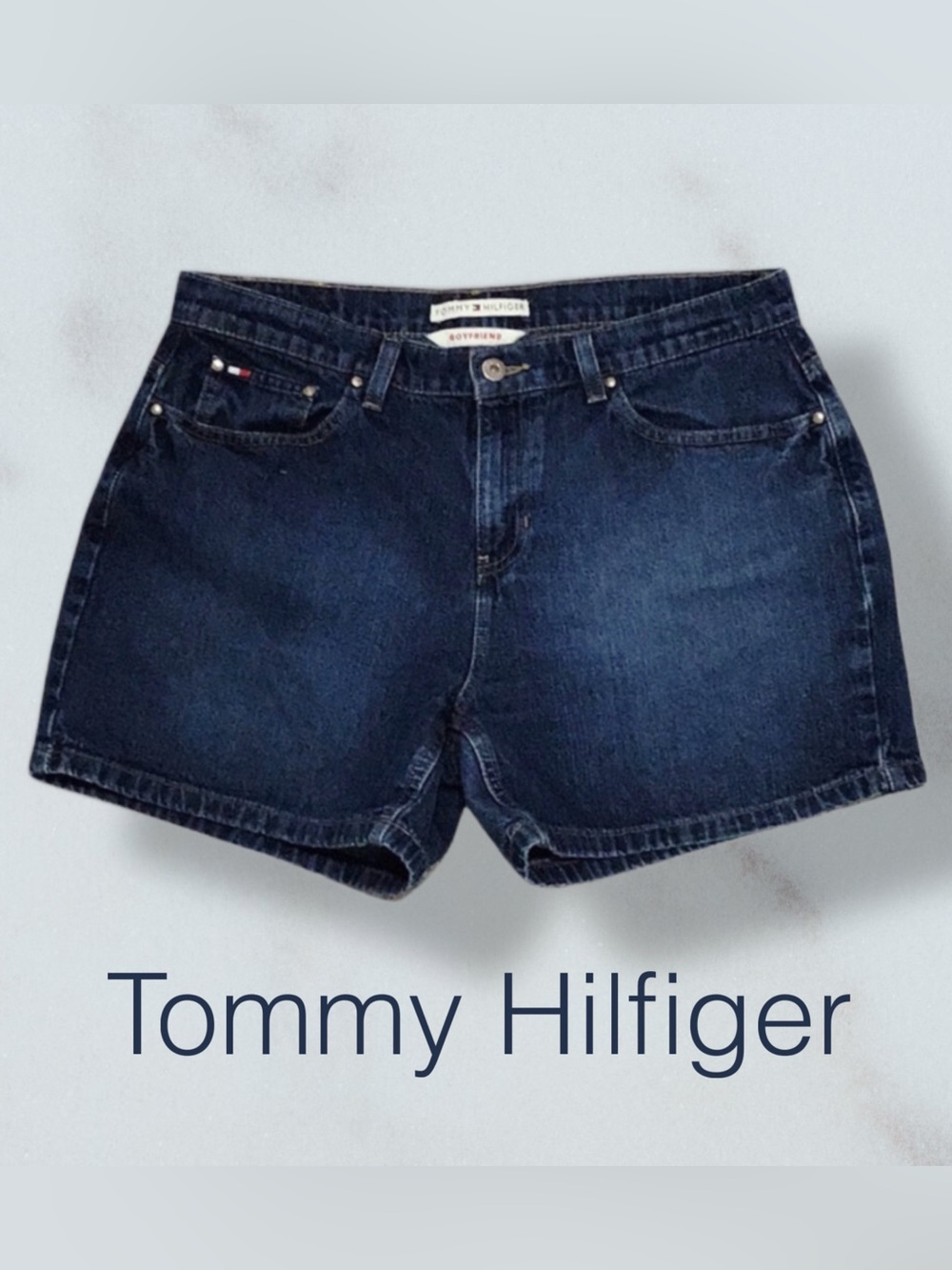 TOMMY HILFIGER Boyfriend Y2K Jean Shorts Size 14